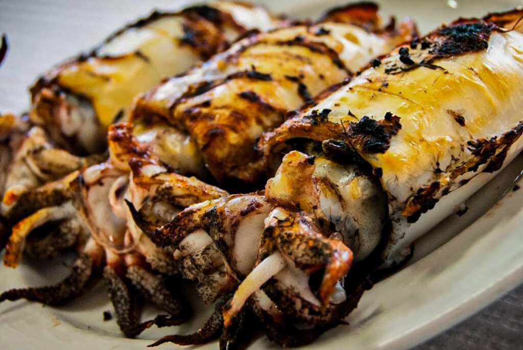 seppie alla griglia al rum e menta