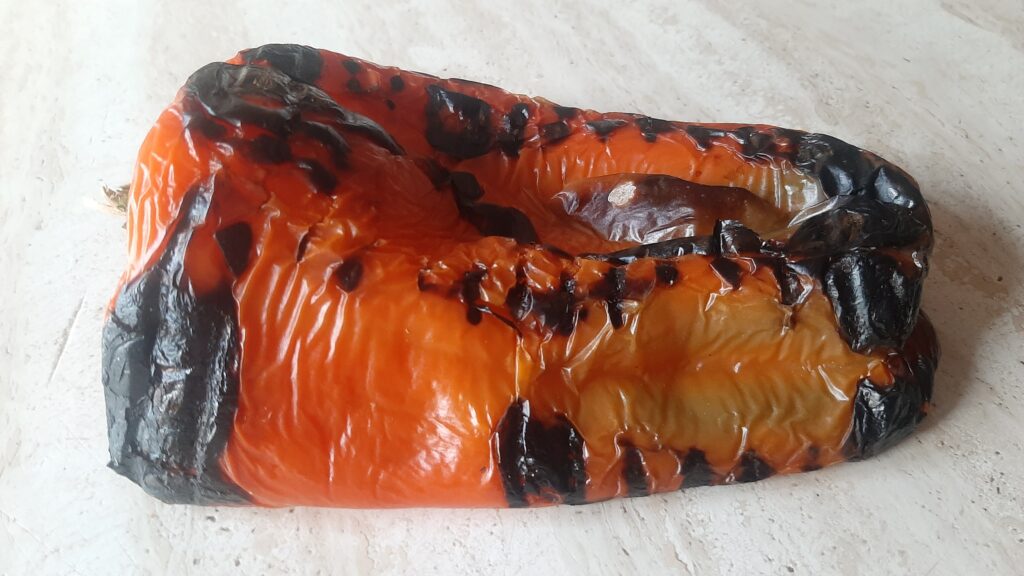 peperone cotto al barbecue