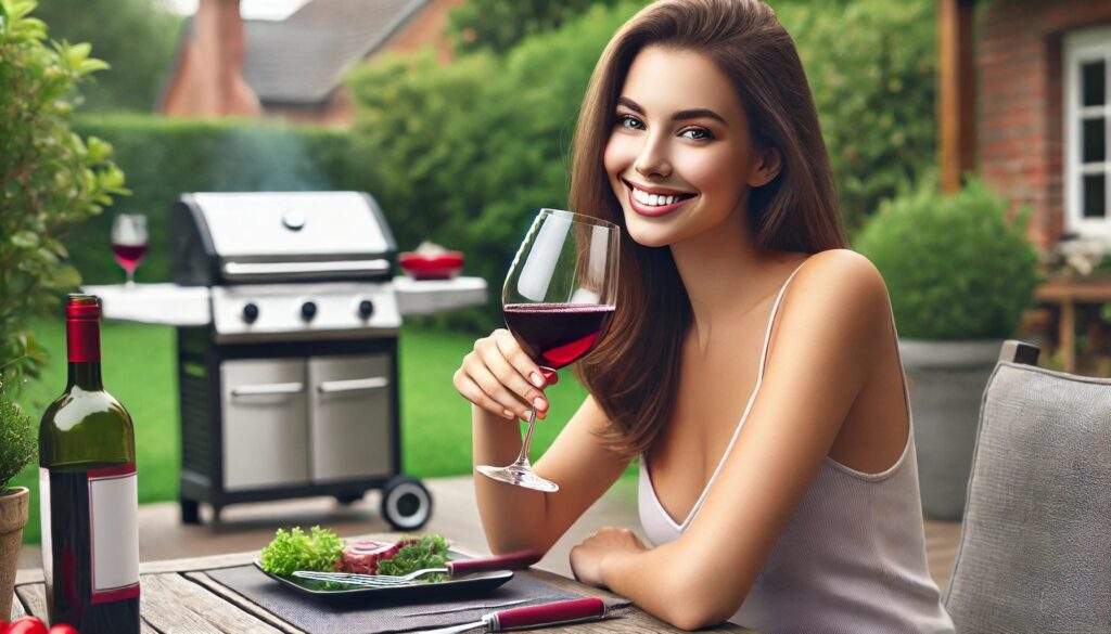 Ragazza con bicchiere di vino