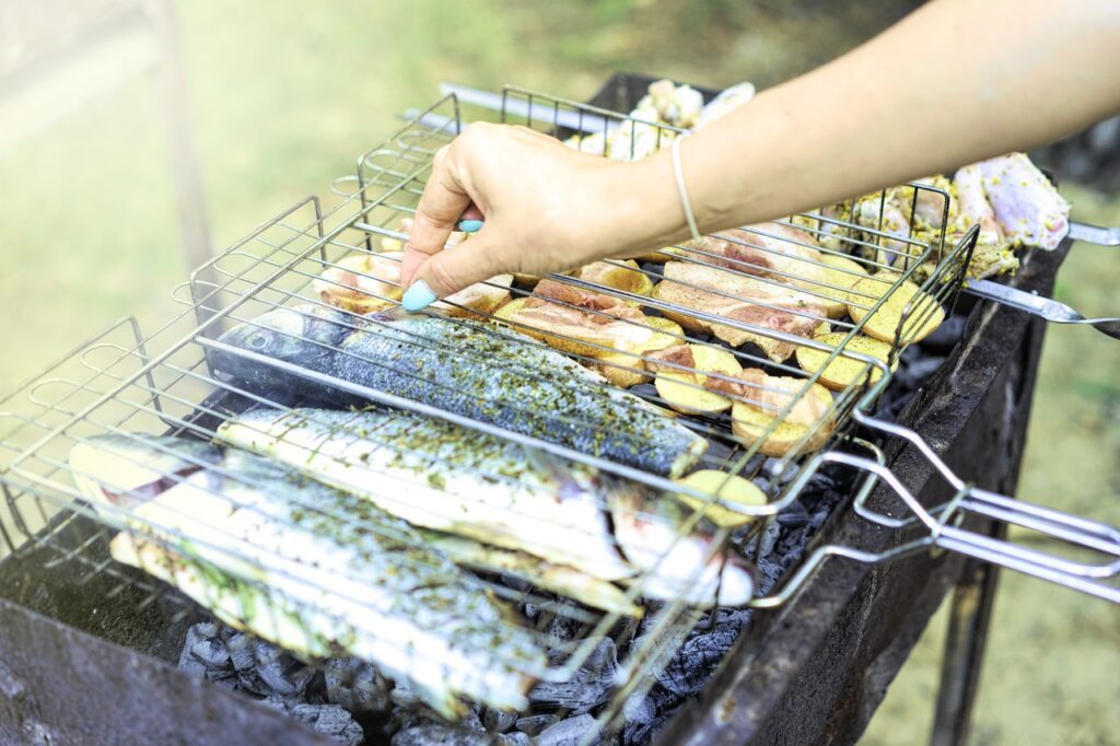 trota salmonata al barbecue