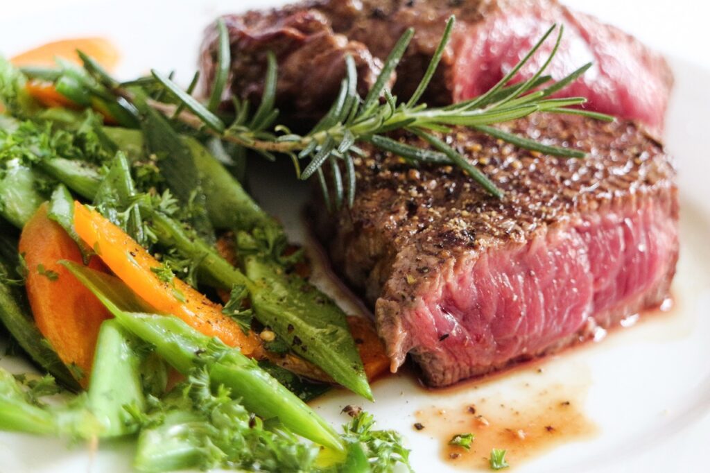 Contaminazione della carne bistecca al sangue 