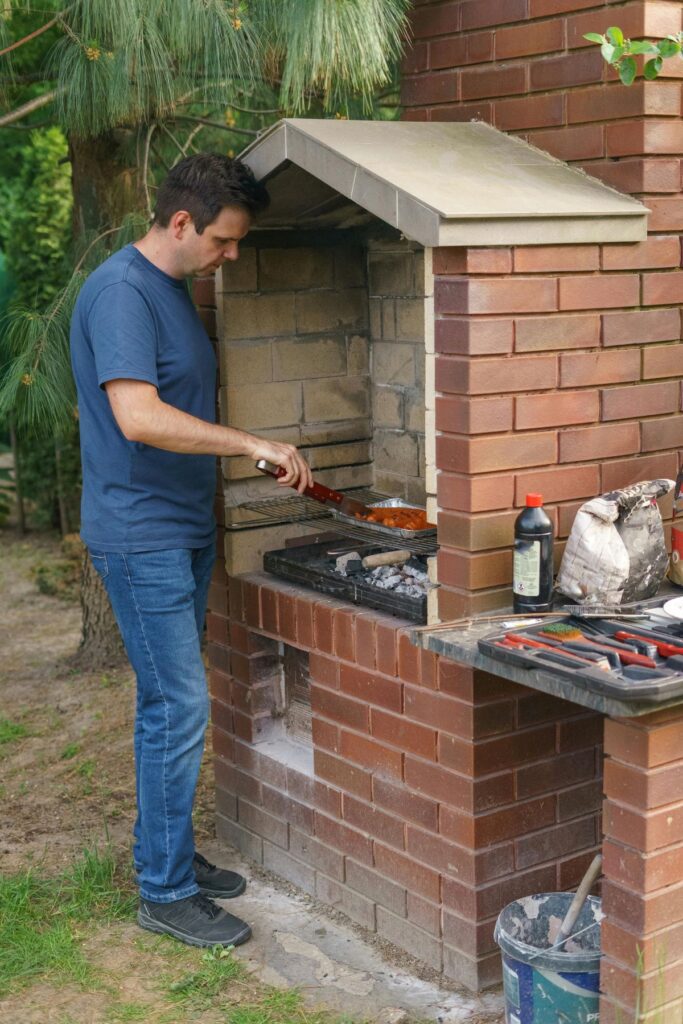 barbecue in mattoni piano di lavoro