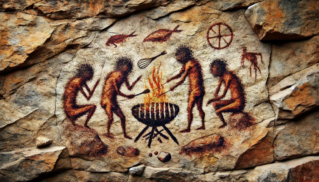 pittogramma rupestre IA barbecue