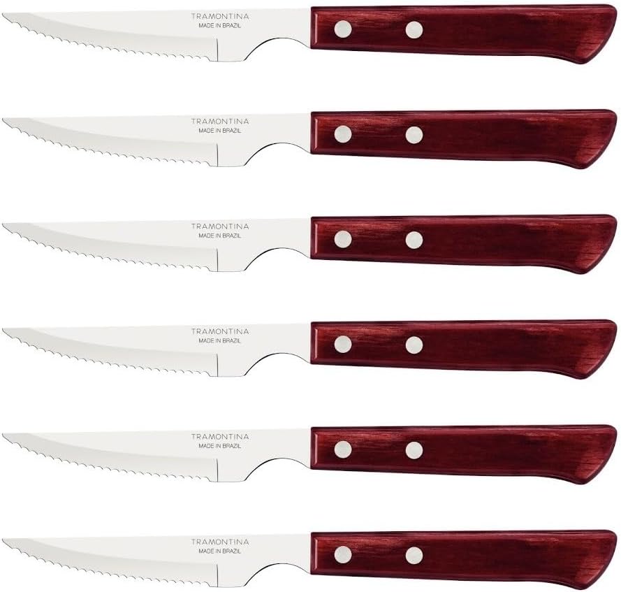 Set 6 coltelli bistecca seghettati