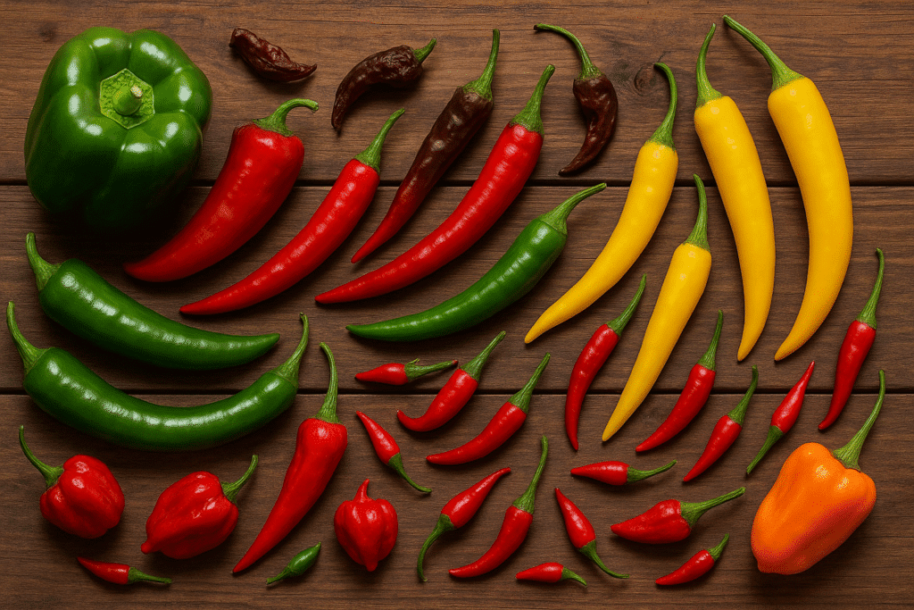 varietà di peperoncini