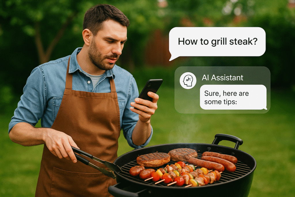 ia in cucina grigliare barbecue