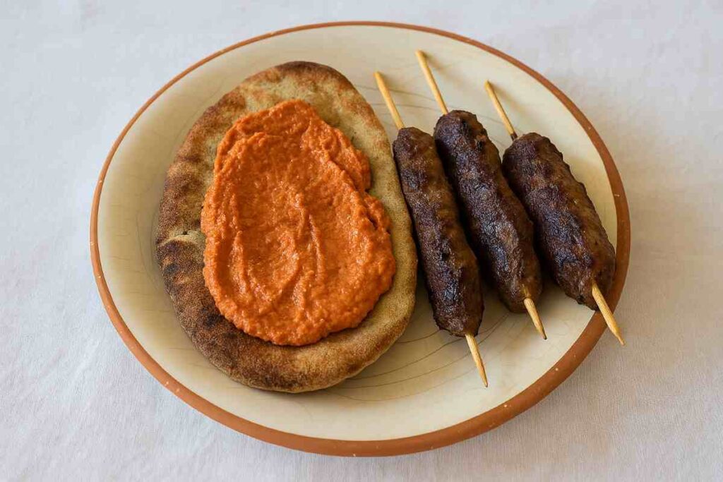 muhammara con aglio nero servizio 