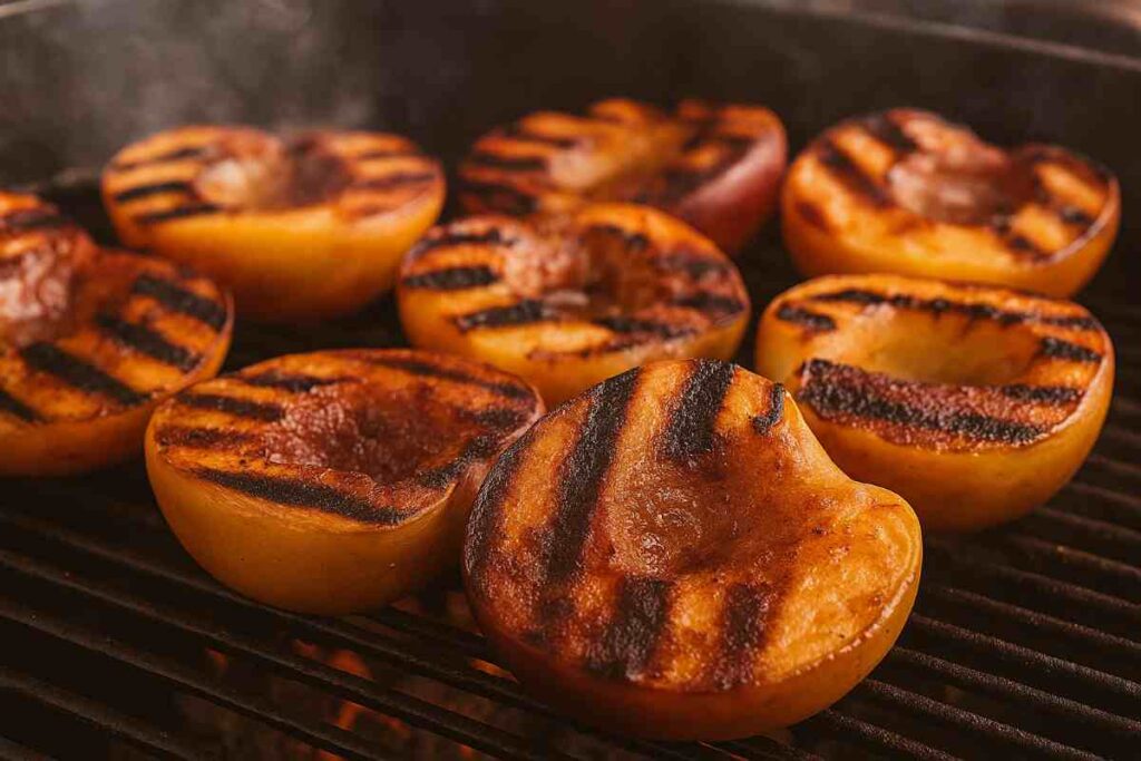 pesche grigliate al bourbon cottura