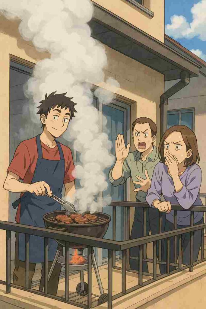 Barbecue in balcone