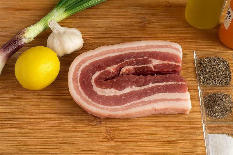 Souvlaki spiedini di pancia di maiale