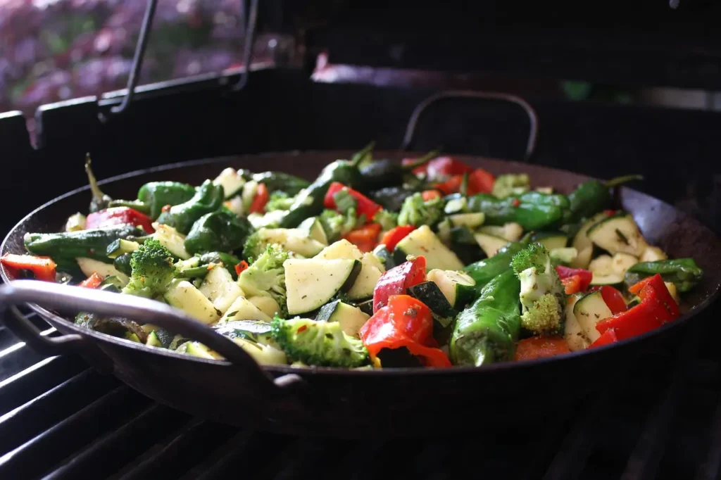 verdure con parella in ghisa