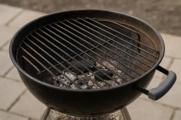 barbecue sporco da pulire