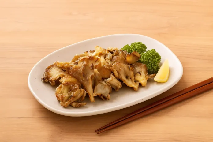 piatto con funghi maitake alla piastra