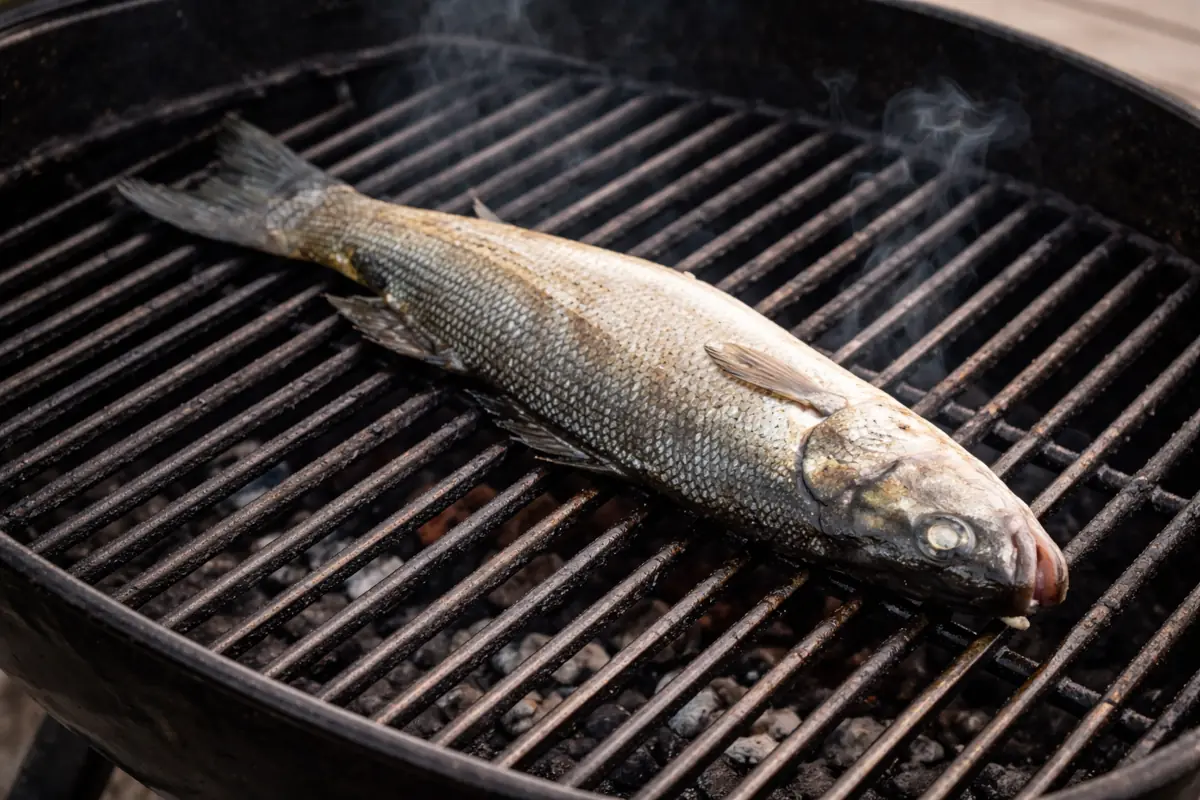 branziono alla griglia barbeecue